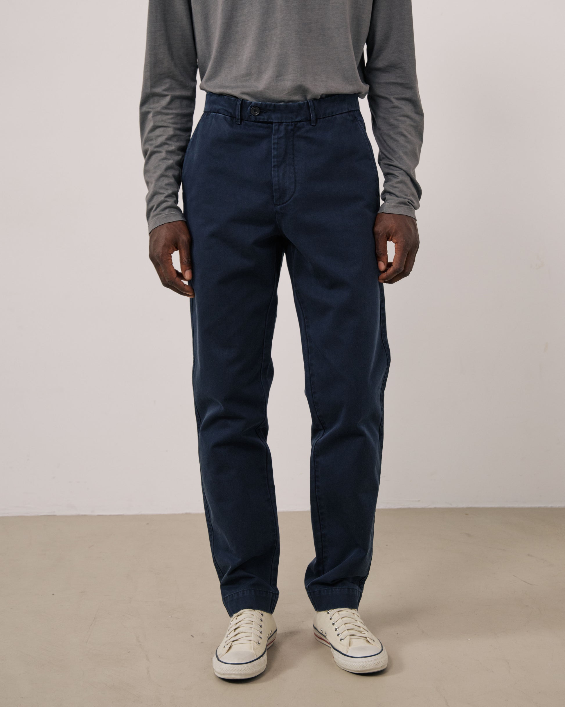 Pantalon Homme en Chino Bleu Marine Taylor
