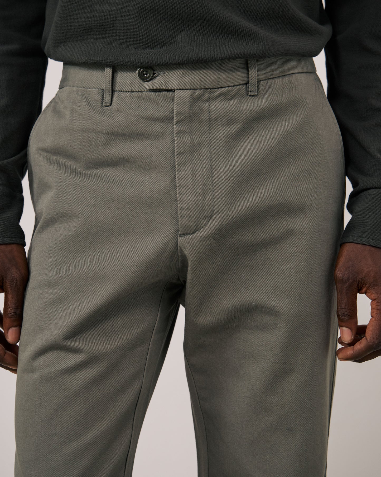 Pantalon Homme en Chino Vert Militaire Taylor