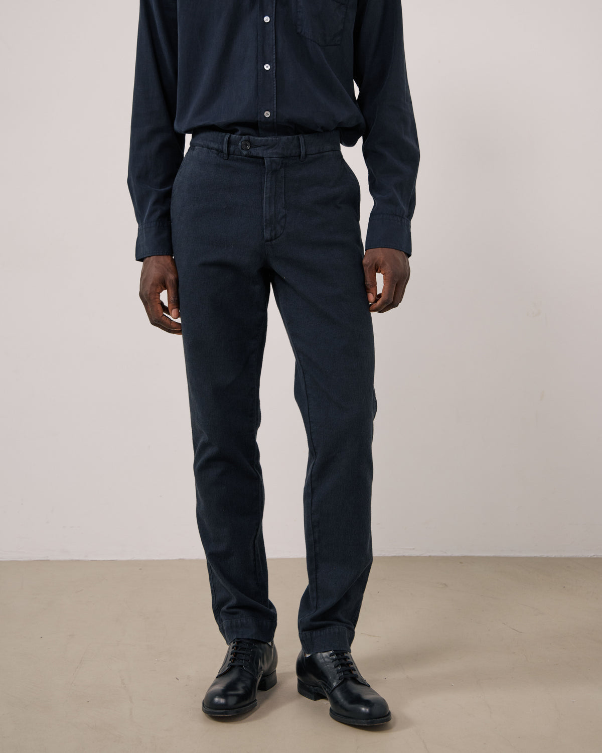 Pantalon Homme en Coton Bleu Marine Taylor