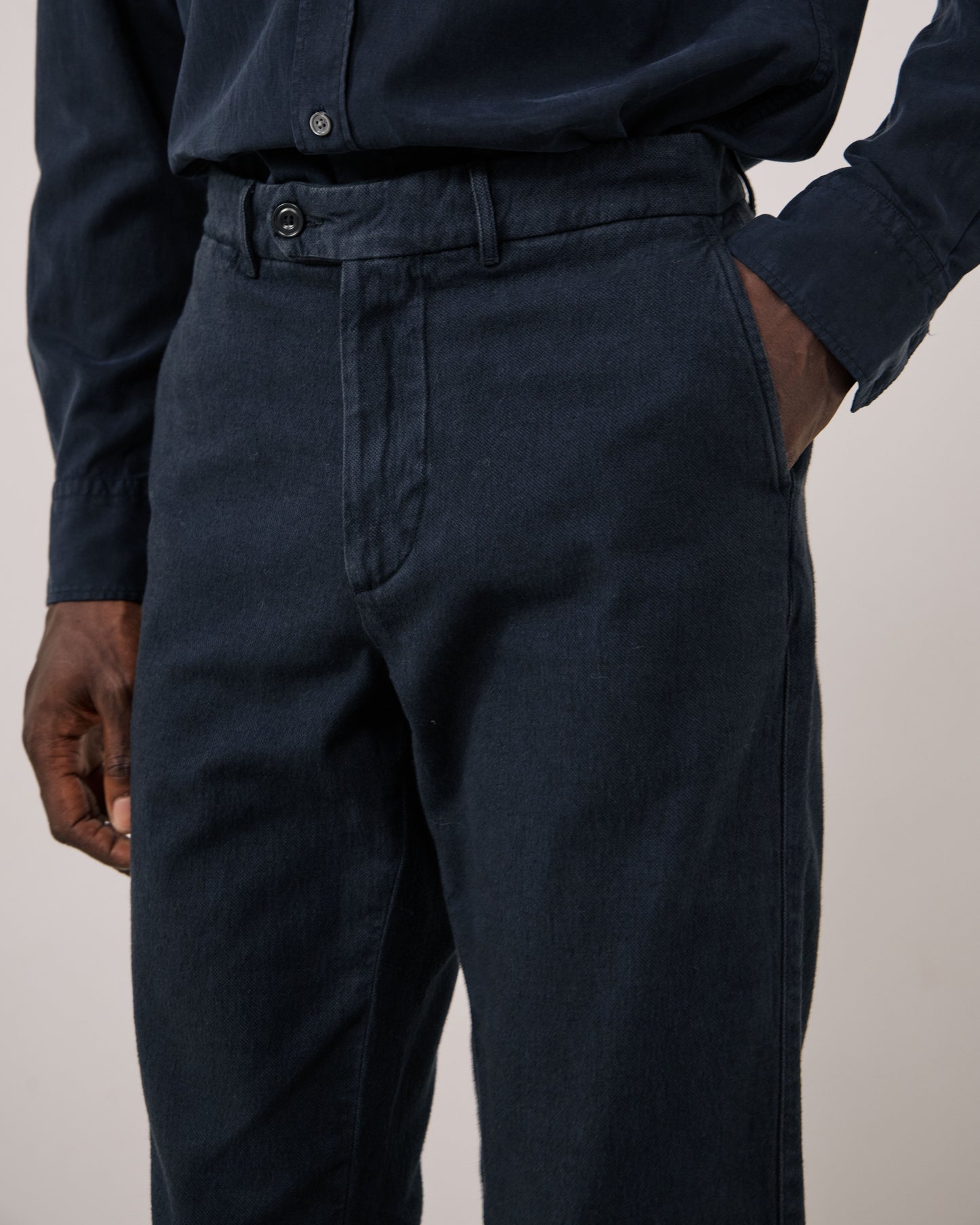 Pantalon Homme en Coton Bleu Marine Taylor