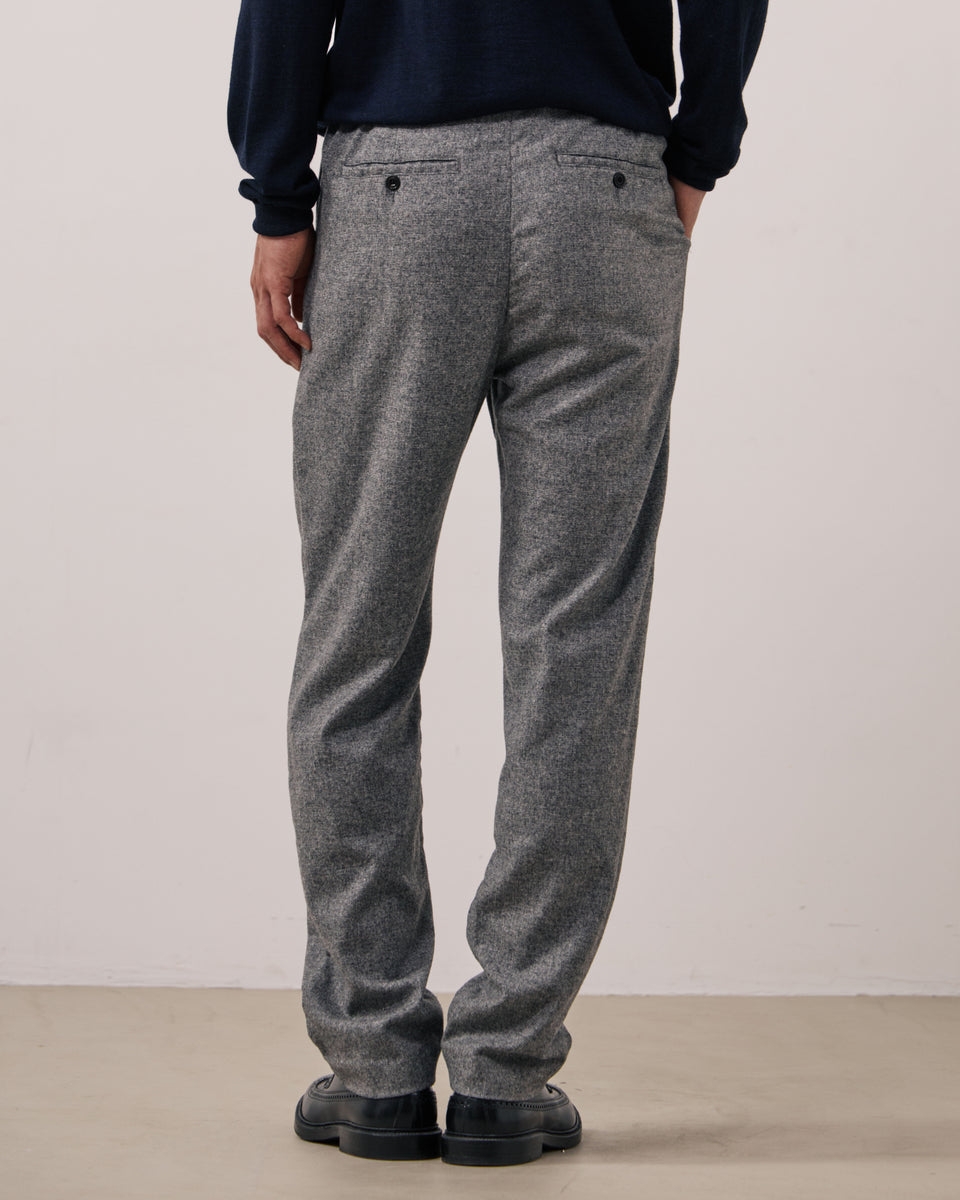 Pantalon Homme en Flanelle de Laine à Carreaux Gris Task - Image 3