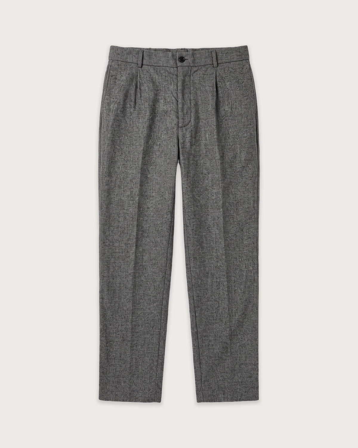Pantalon Homme en Flanelle de Laine à Carreaux Gris Task