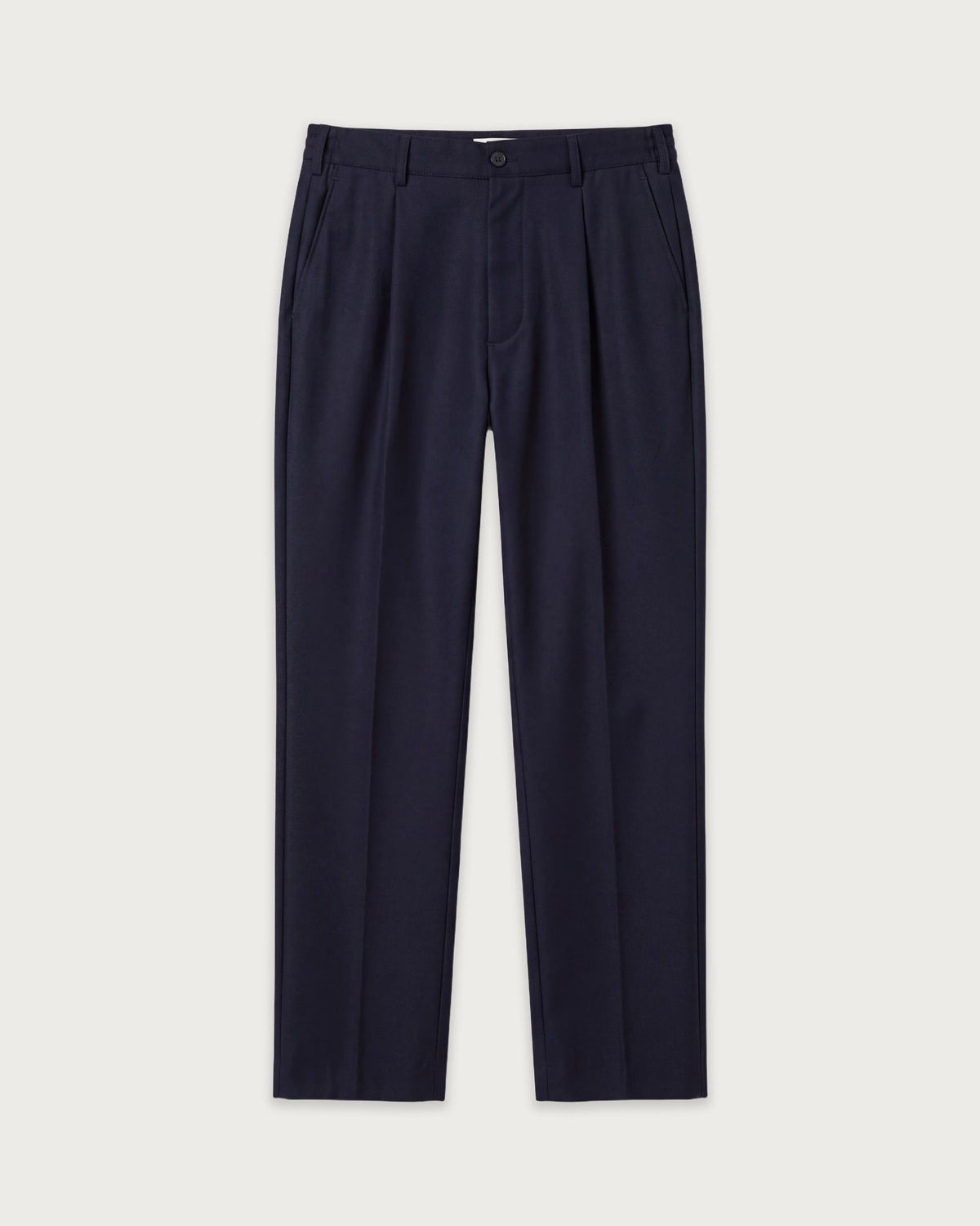 Pantalon Homme en Flanelle de Laine Vierge Bleu Marine Task