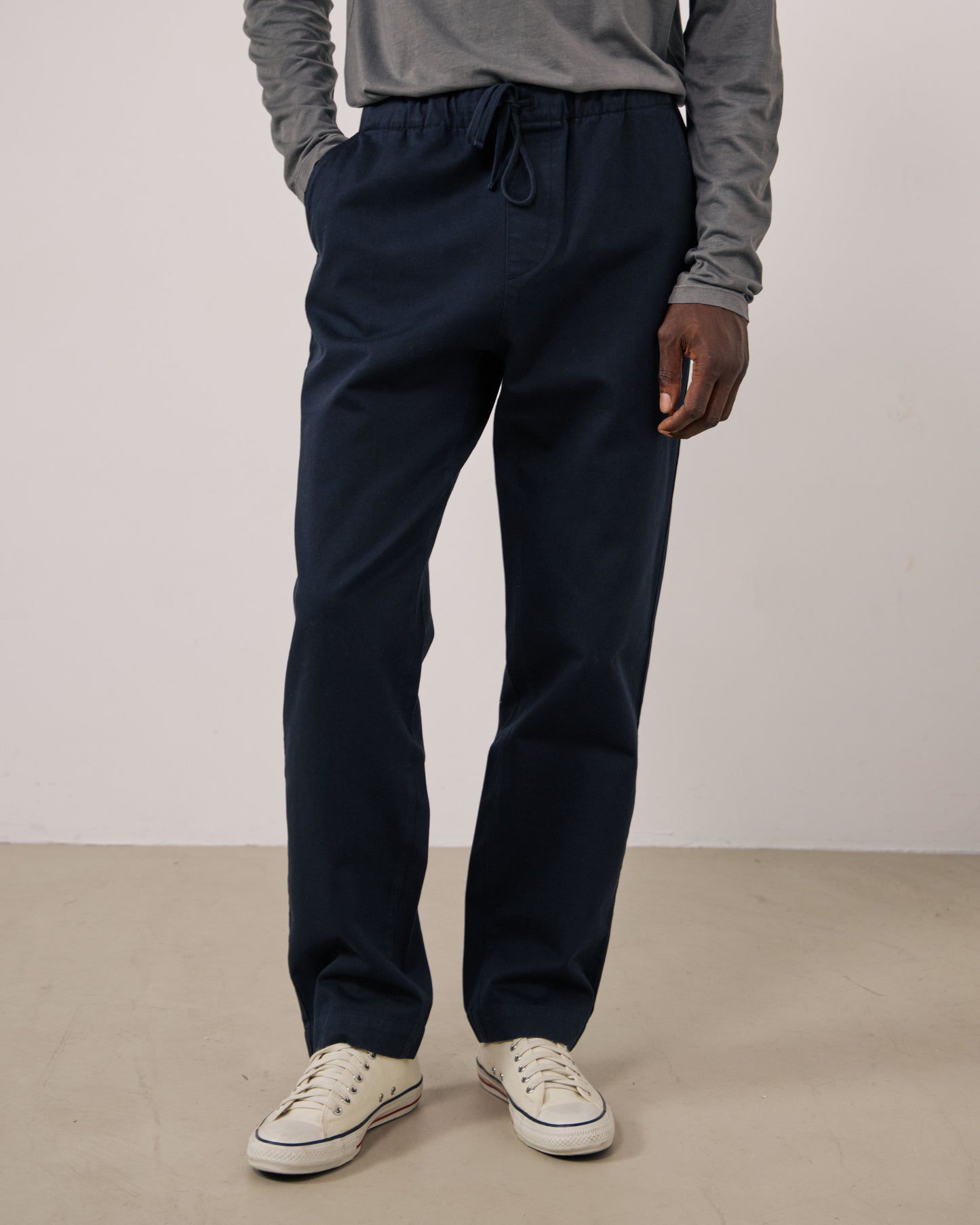Pantalon Homme en Chino Bleu Marine Joggy
