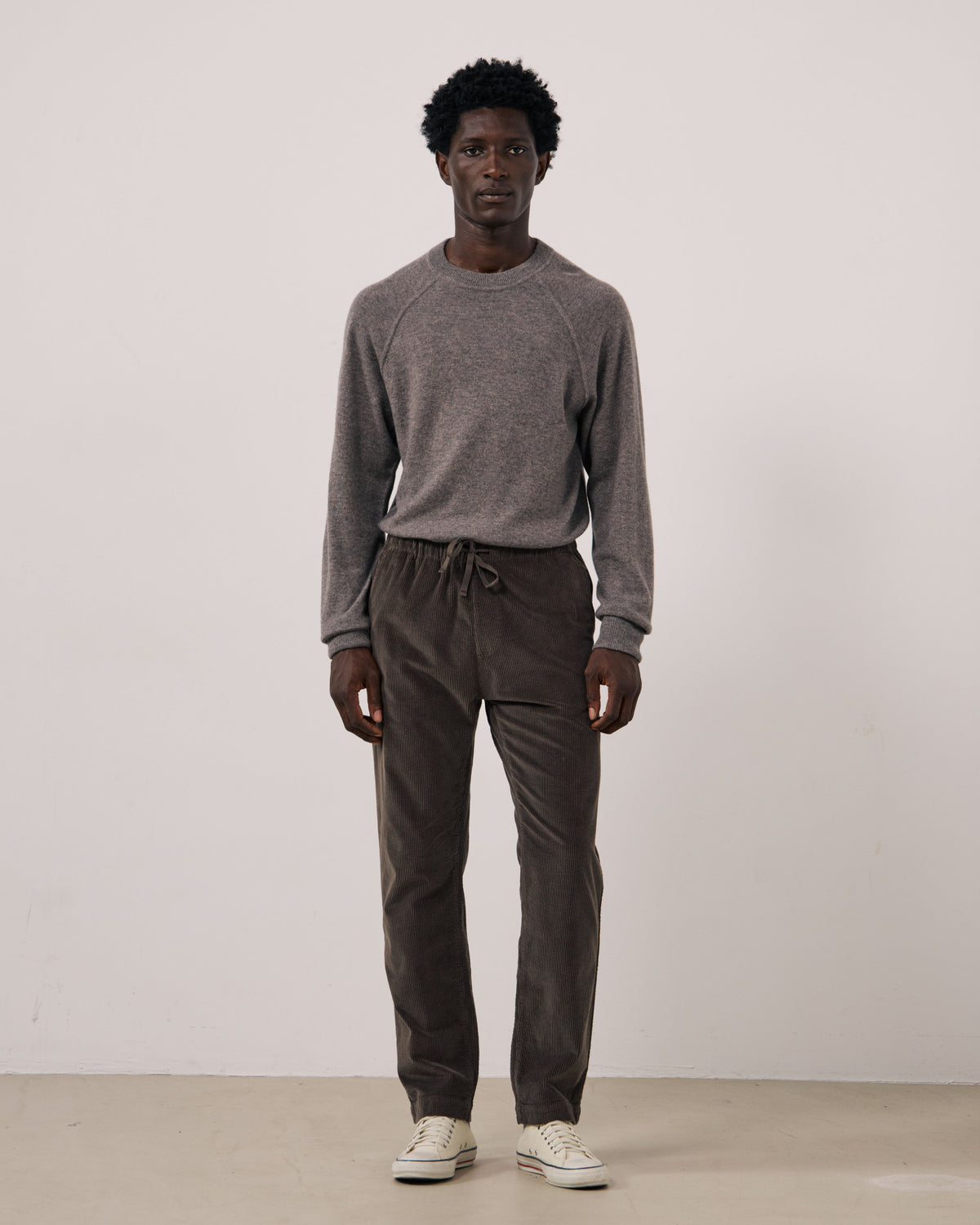 Pantalon Homme en Velours Côtelé Seersucker Gris Joggy