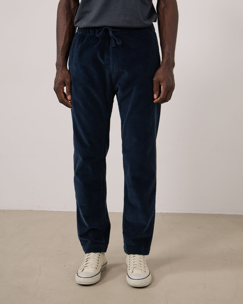 Pantalon Homme en Velours Côtelé Seersucker Bleu Marine Joggy - Image 2