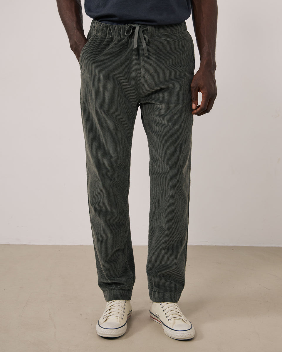 Pantalon Homme en Velours Côtelé Seersucker Vert Camo Joggy - Image 2