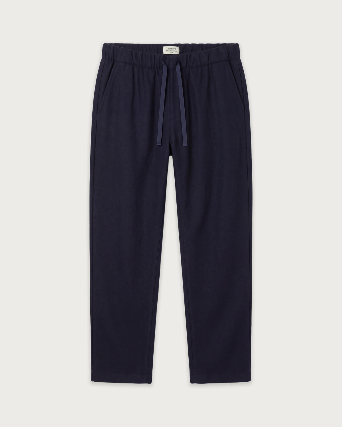 Pantalon Homme en Flanelle de laine Bleu Marine Joggy