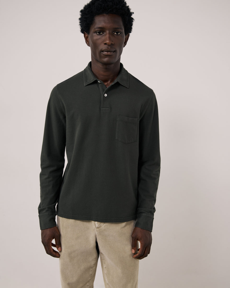 Polo Homme en Piqué de Coton Chocolat - Image principale