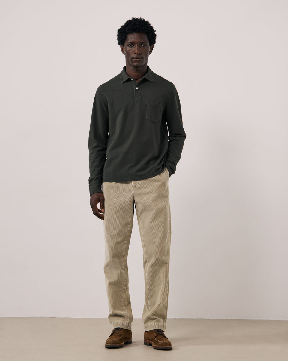 Polo Homme en Piqué de Coton Chocolat - Image 2
