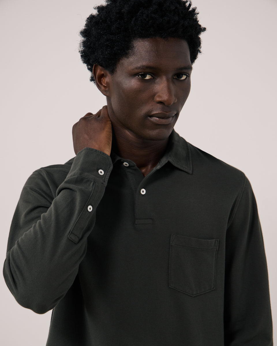 Polo Homme en Piqué de Coton Chocolat - Image 3