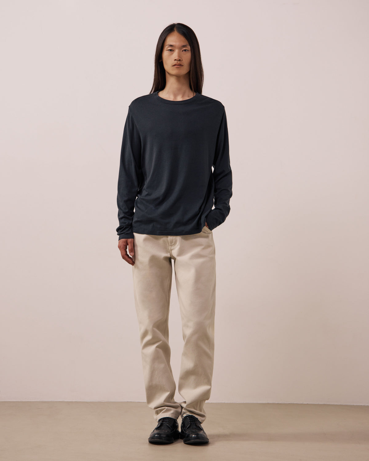 T-shirt Homme en Jersey de Lyocell & Coton Noir Tee