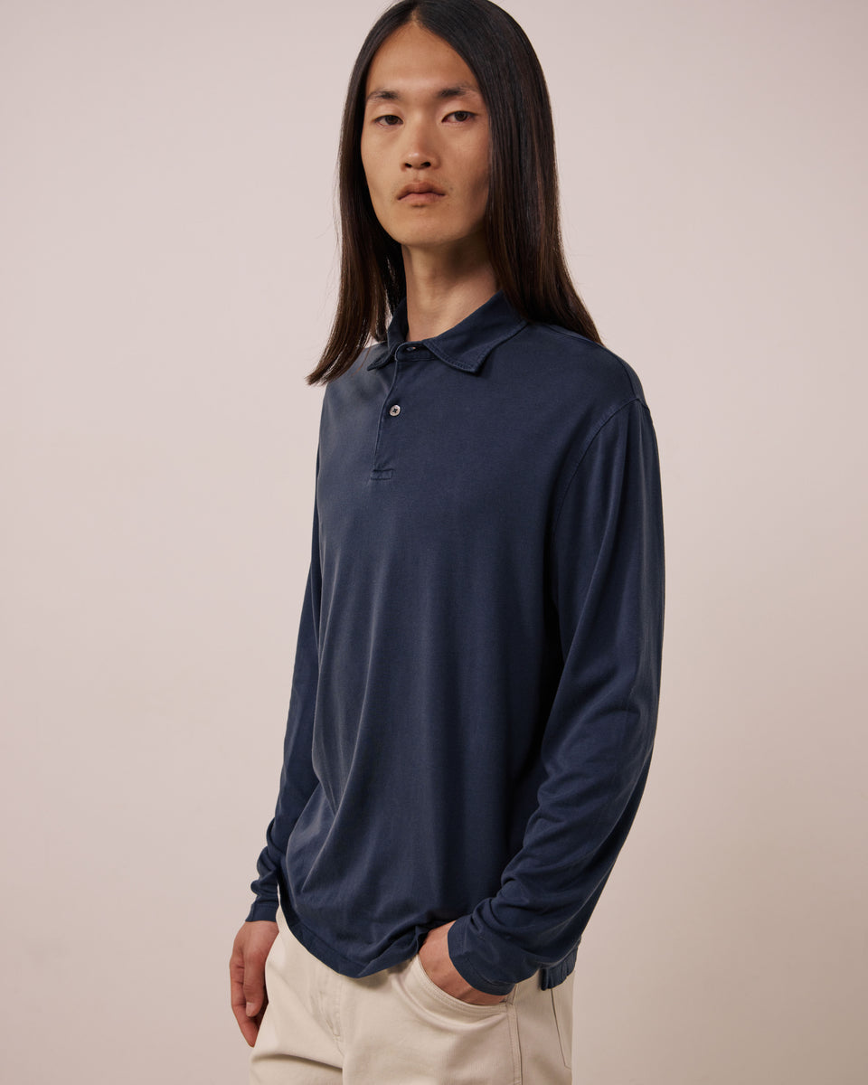 Polo Homme en Jersey de Lyocell & Coton Bleu Nuit - Image 3
