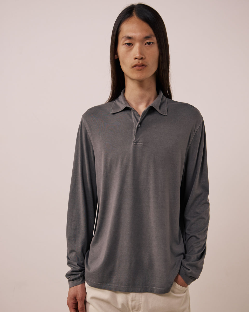 Polo Homme en Jersey de Lyocell & Coton Zinc - Image principale