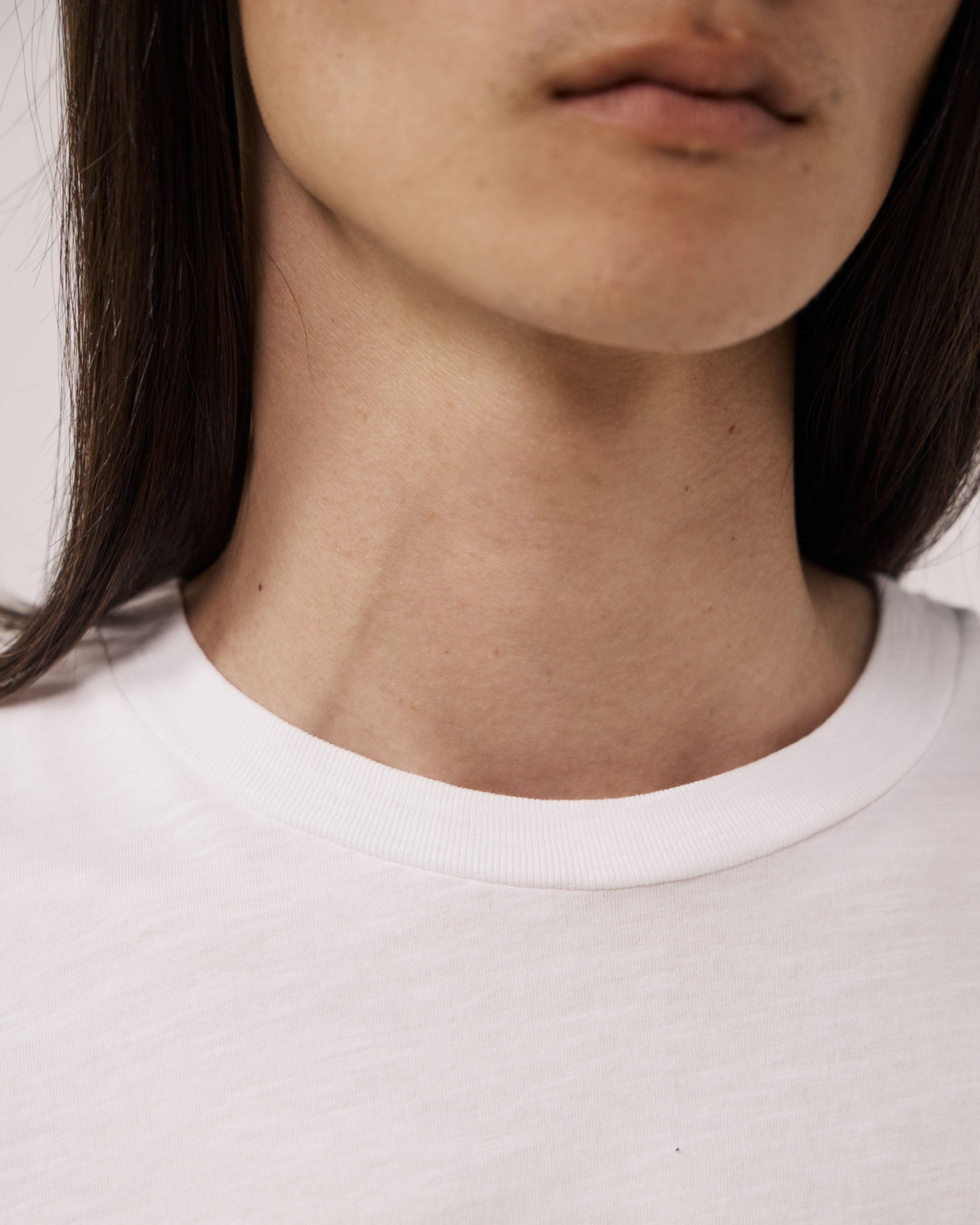 T-shirt Homme en Coton Slub Blanc Crew