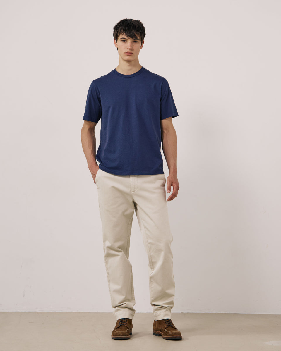 Crew Men's Navy Blue Slub Cotton T-shirt - Image 2