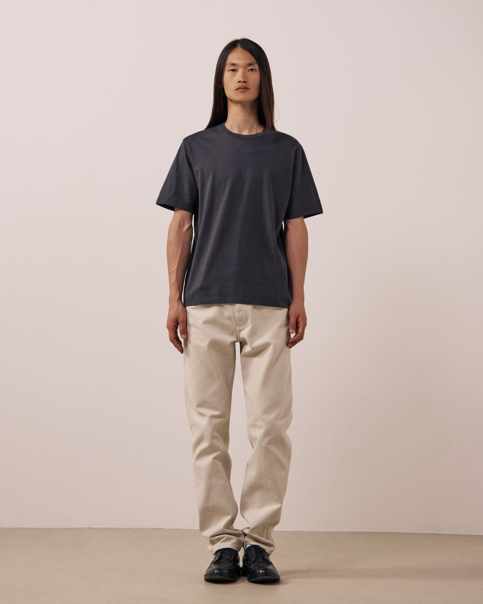 T-shirt Homme en Coton Slub Carbone Crew - Image 2