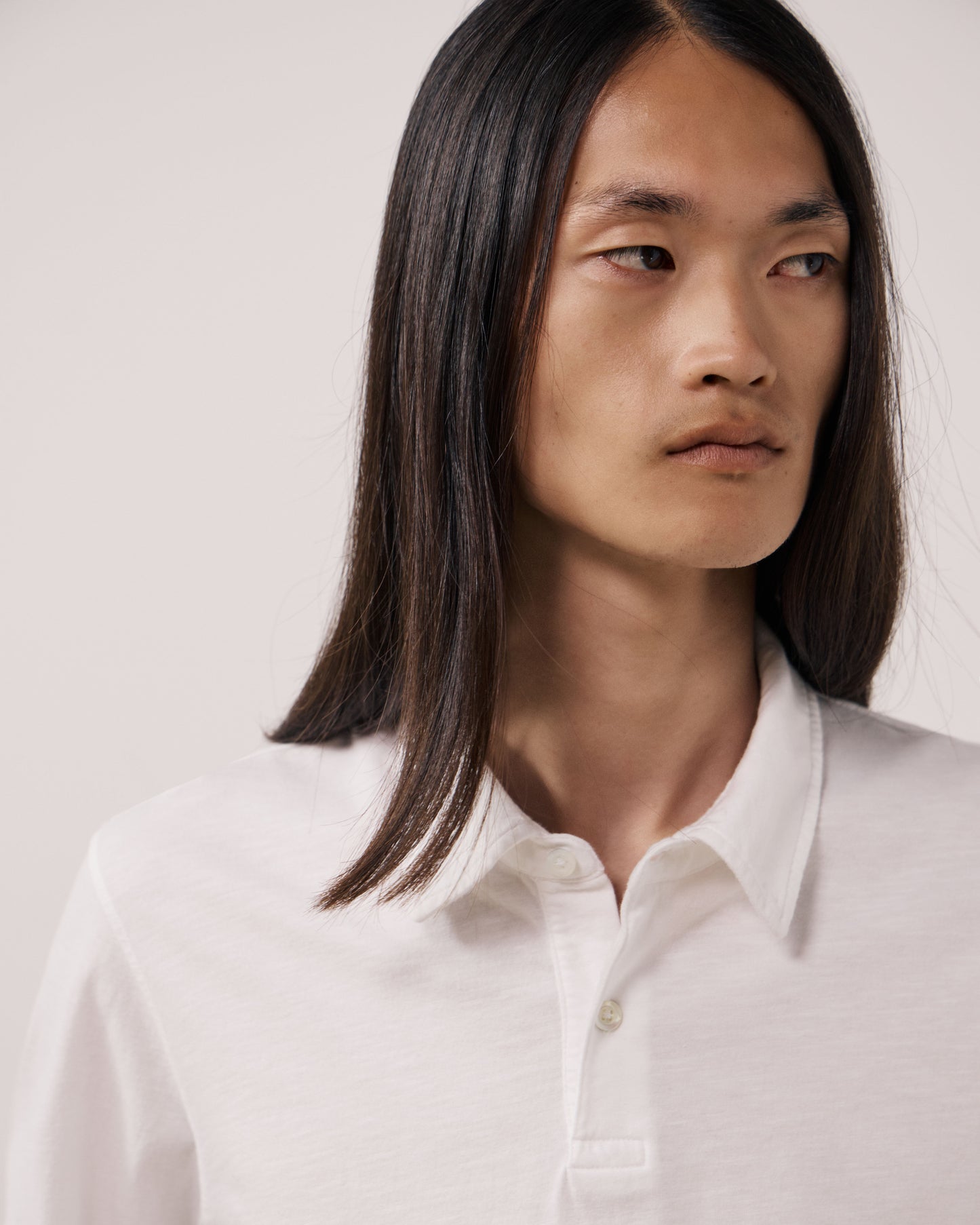 Polo Homme en Coton Slub Blanc