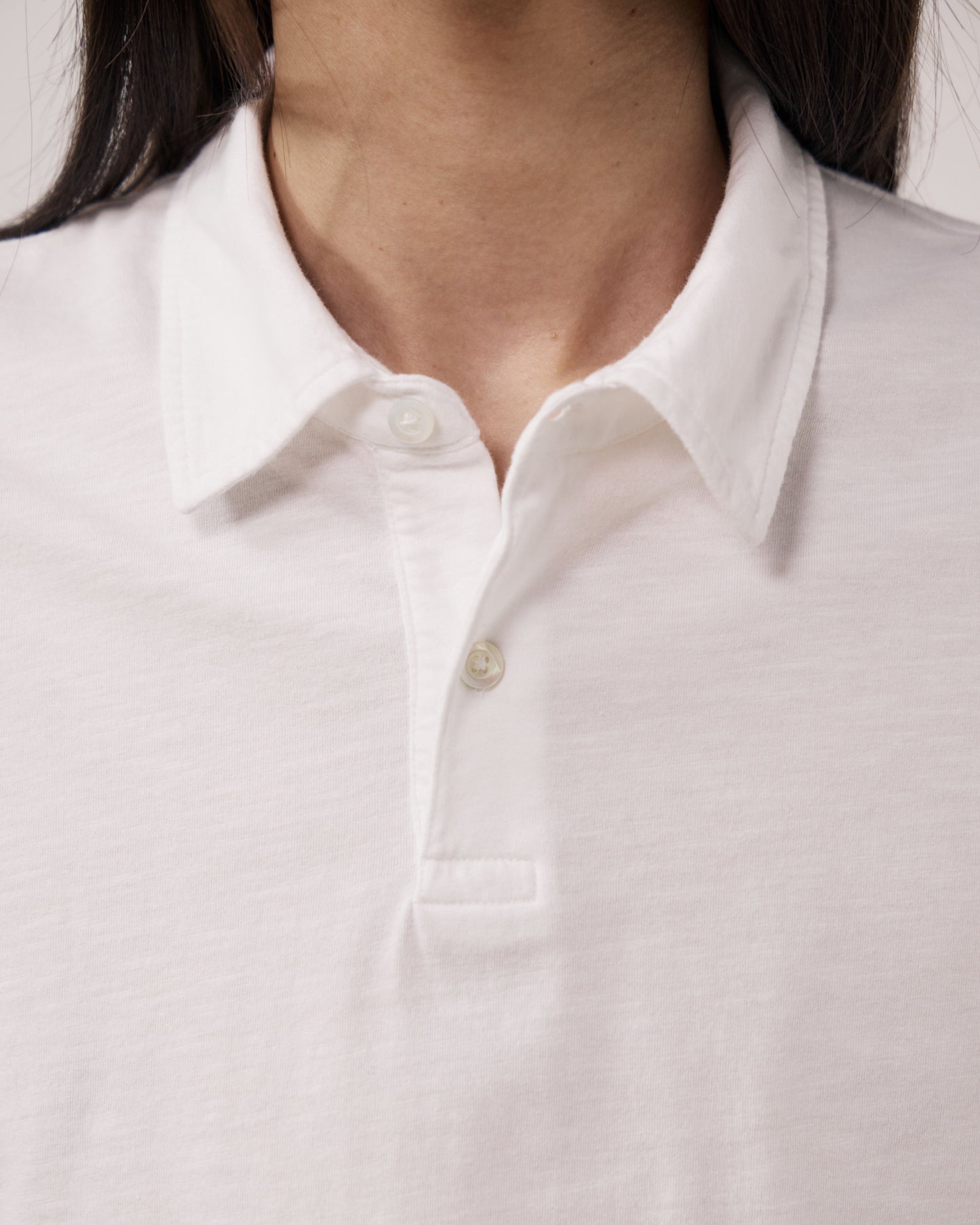 Polo Homme en Coton Slub Blanc