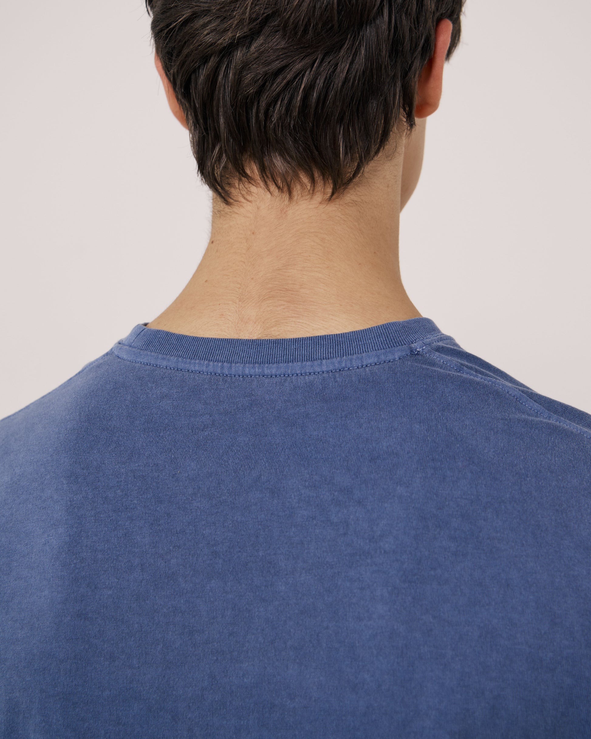 T-shirt Homme en Jersey de Coton Bleu Denim