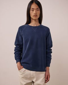 Sweatshirt Homme en Molleton Bleu Nuit Light