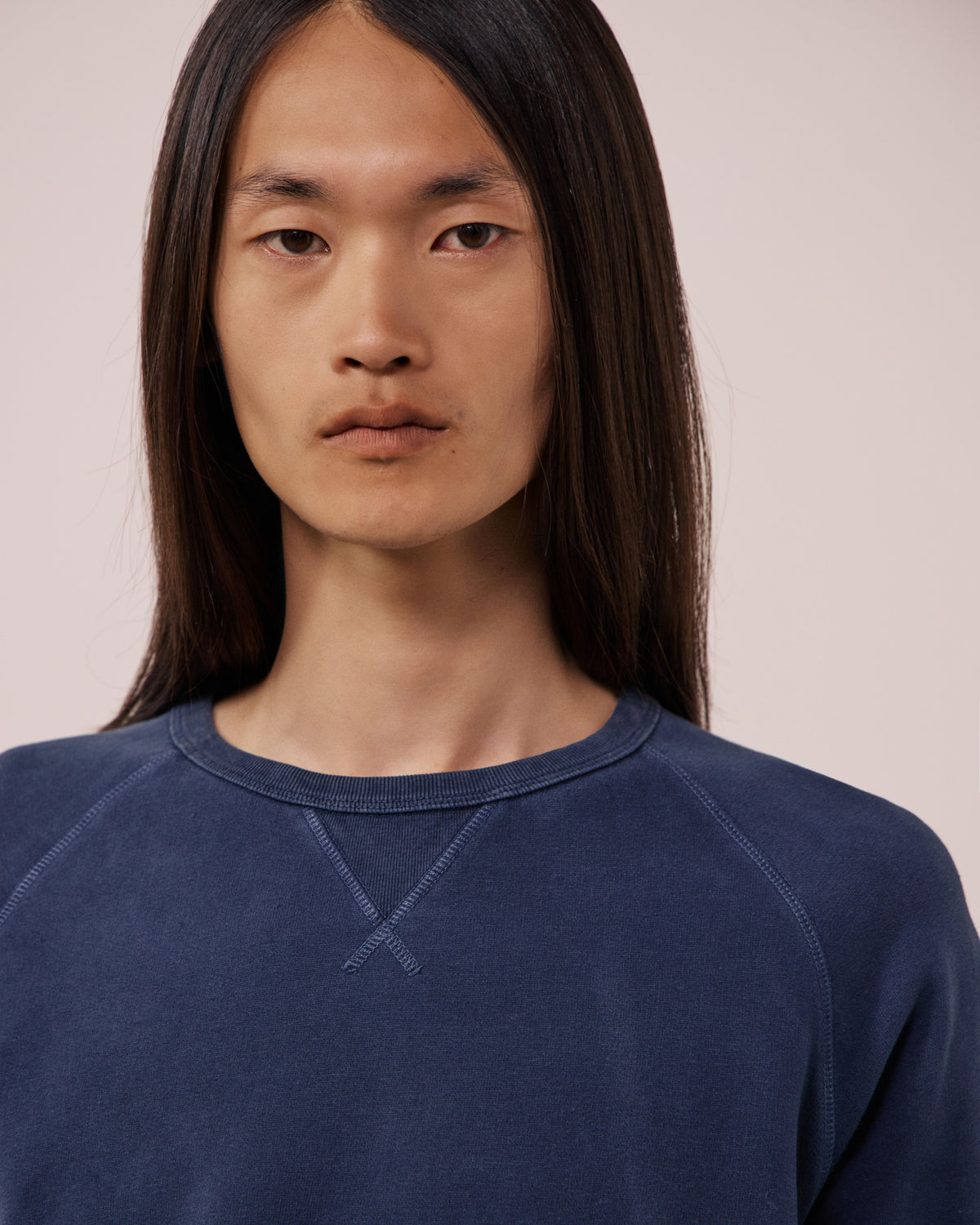 Sweatshirt Homme en Molleton Bleu Nuit Light