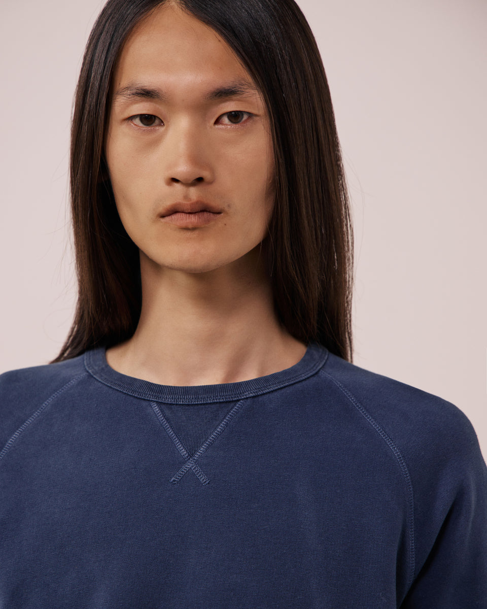 Sweatshirt Homme en Molleton Bleu Nuit Light - Image 3