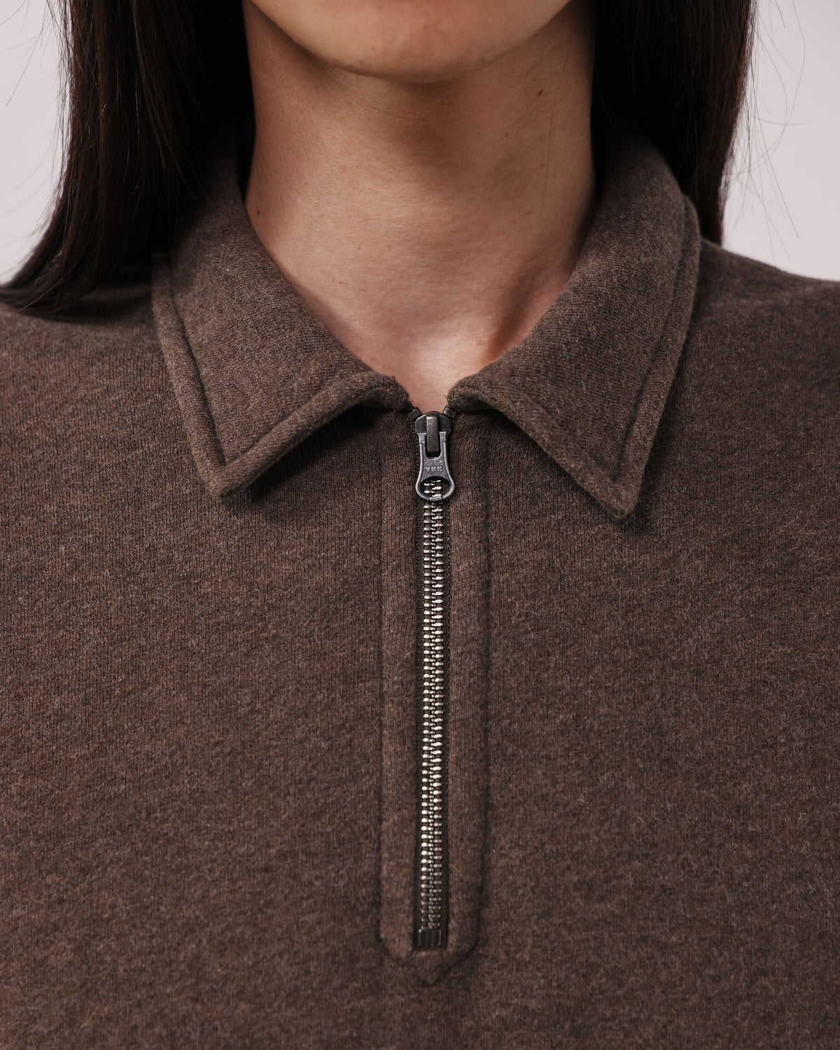Sweatshirt Homme en Molleton Brossé Marron Polo