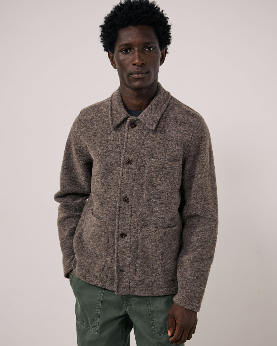 Veste Homme en Laine Bouillie Taupe Service - Image principale