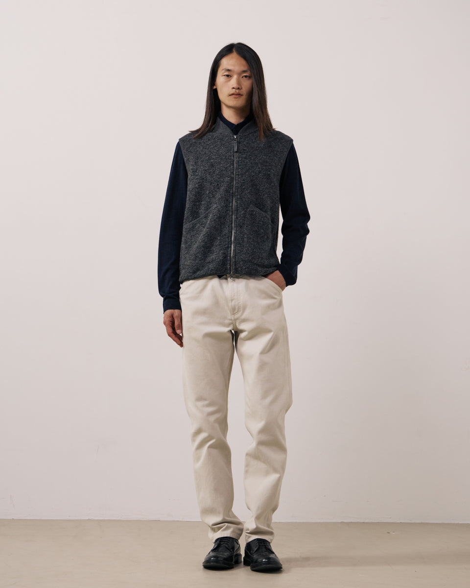 Gilet Homme en Laine Bouillie Carbone - Image 2