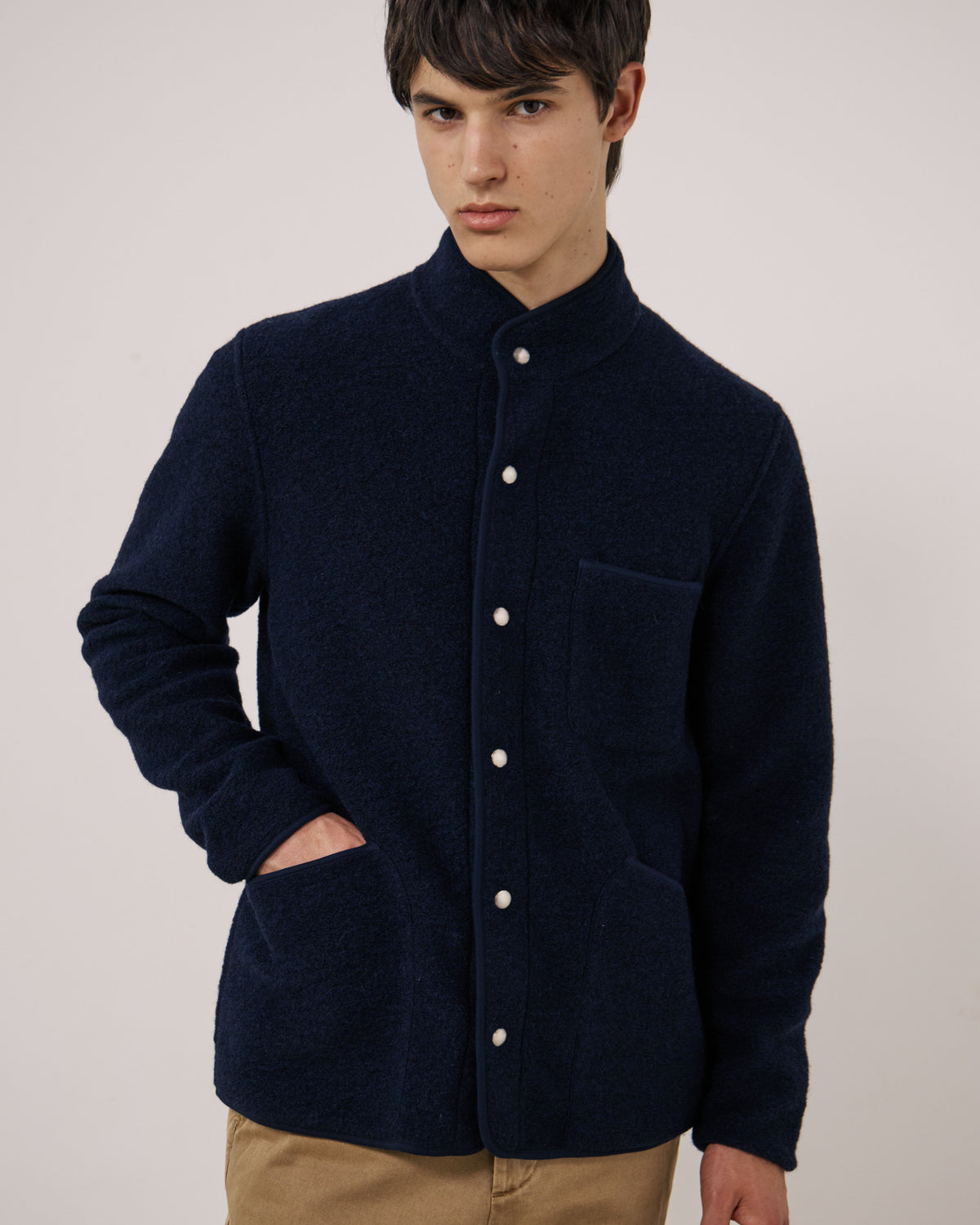 Veste Homme en Laine Bouillie Bleu Marine Jock