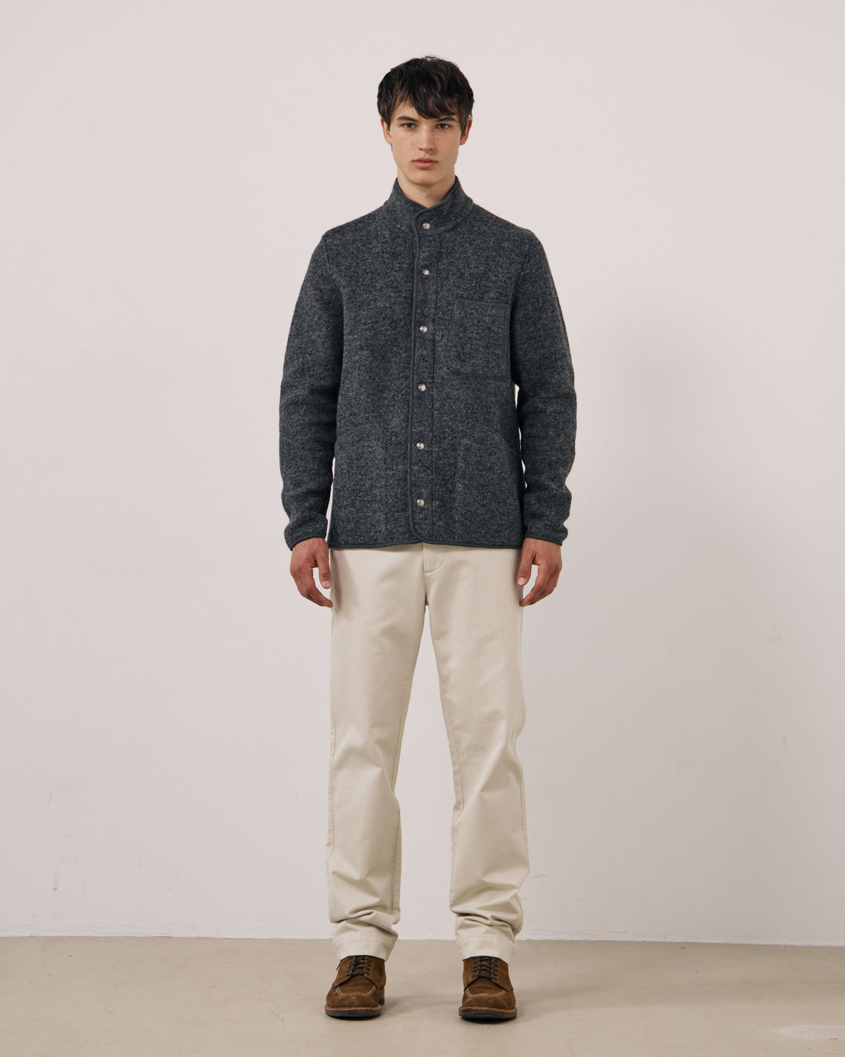 Veste Homme en Laine Bouillie Carbone Jock