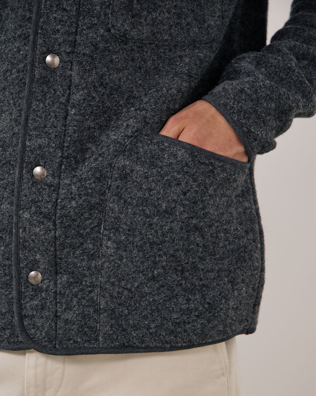 Veste Homme en Laine Bouillie Carbone Jock