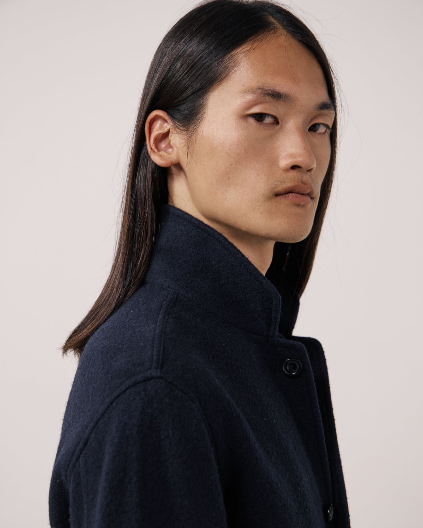 Veste Homme en Laine Bouillie Bleu Marine
