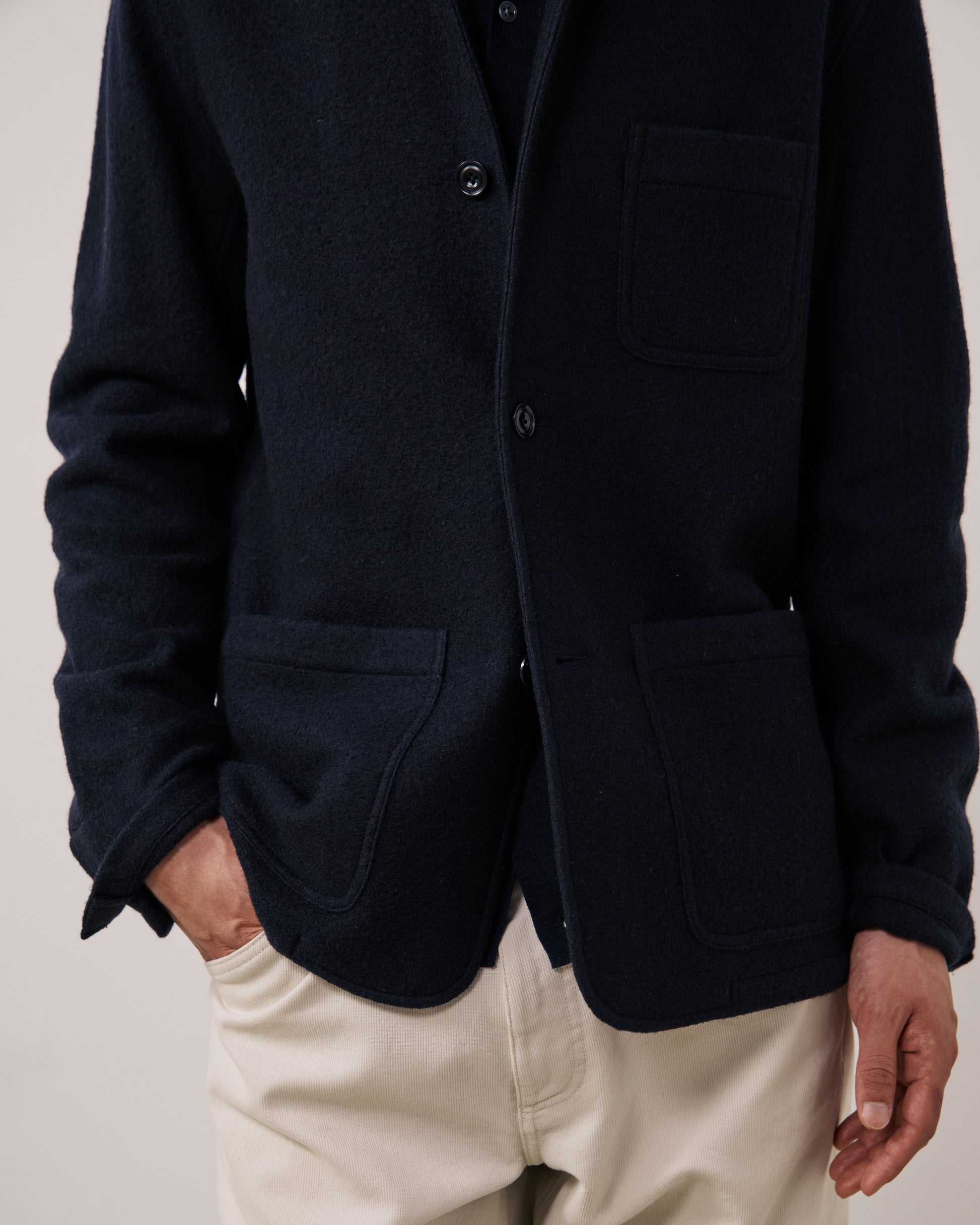 Veste Homme en Laine Bouillie Bleu Marine