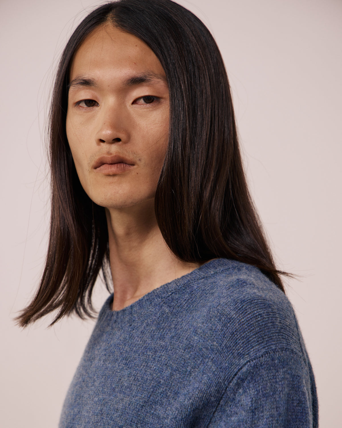 Pull Homme en Laine Vierge Bleu Denim Shetland Crew