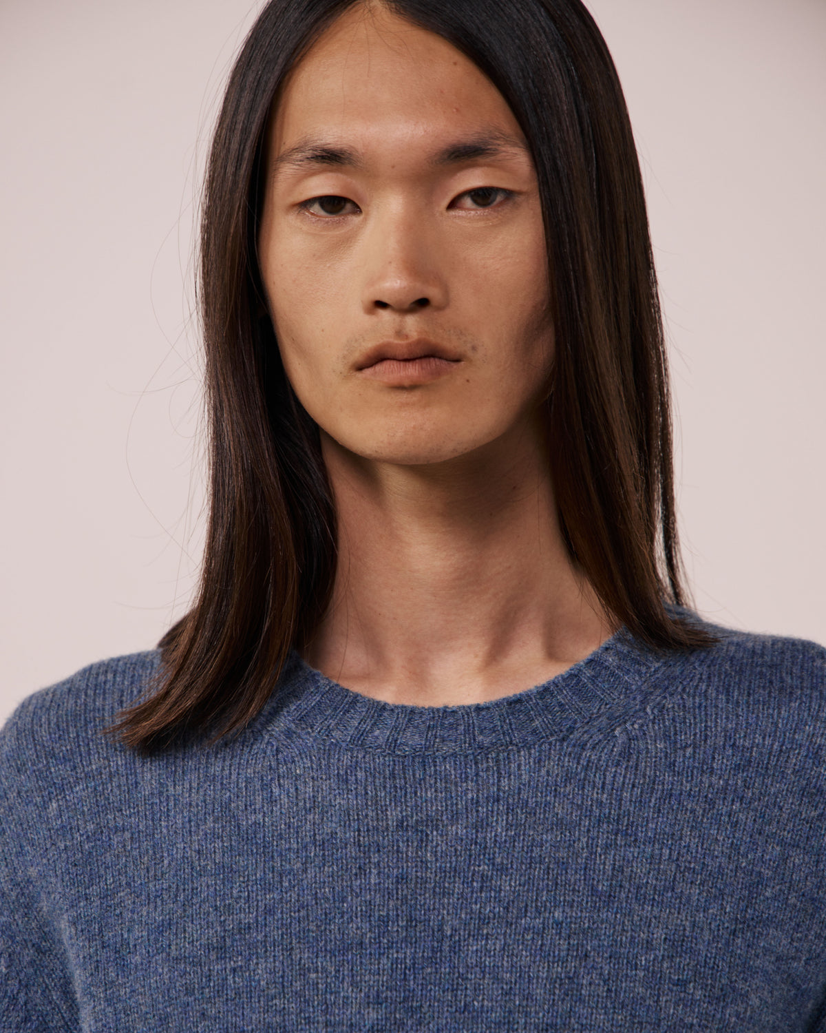 Pull Homme en Laine Vierge Bleu Denim Shetland Crew