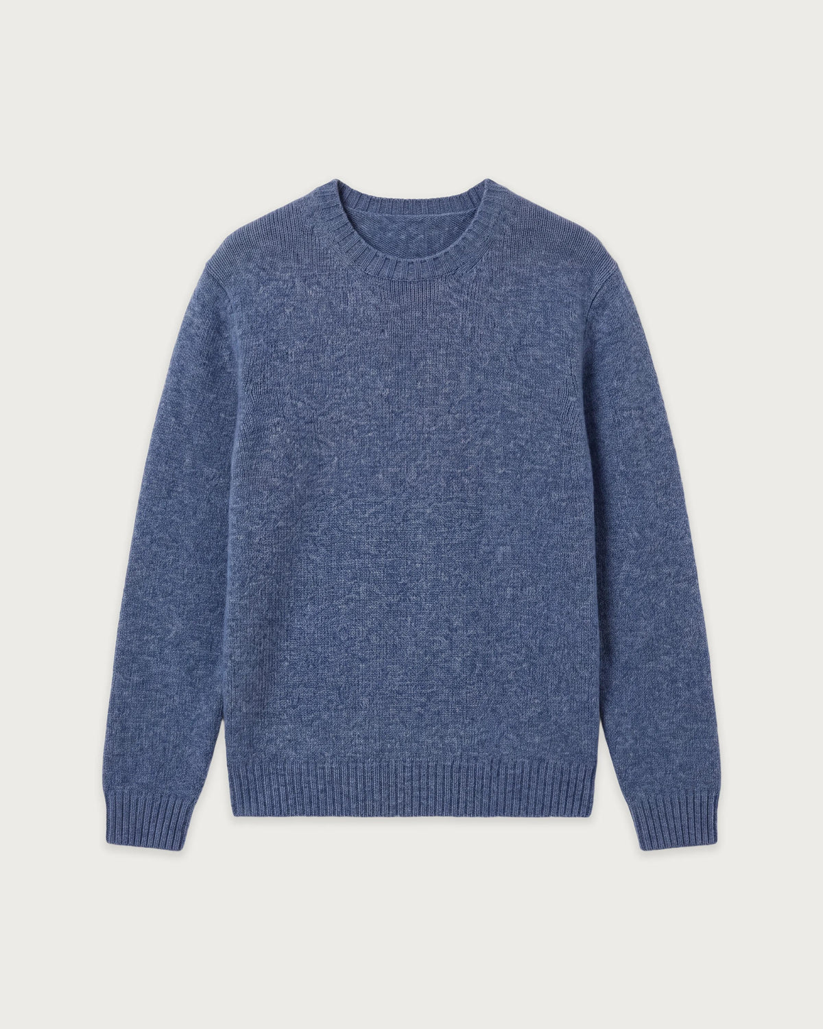 Pull Homme en Laine Vierge Bleu Denim Shetland Crew