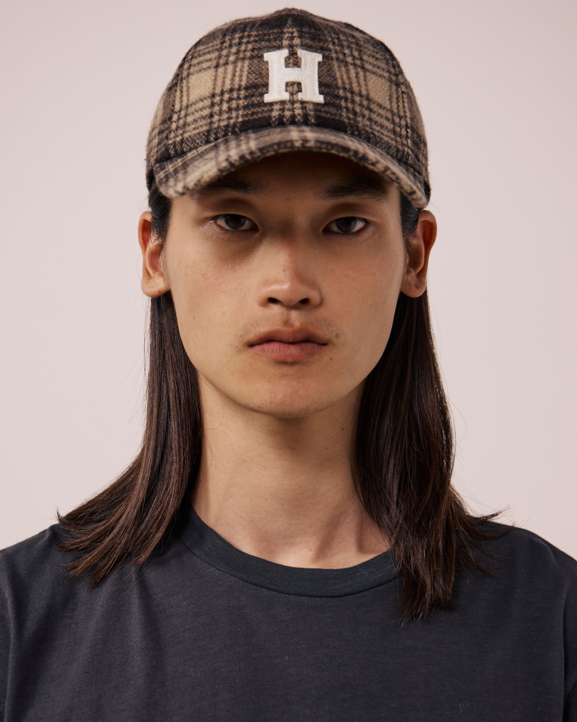 Casquette Homme en Laine à Chevrons Marron H