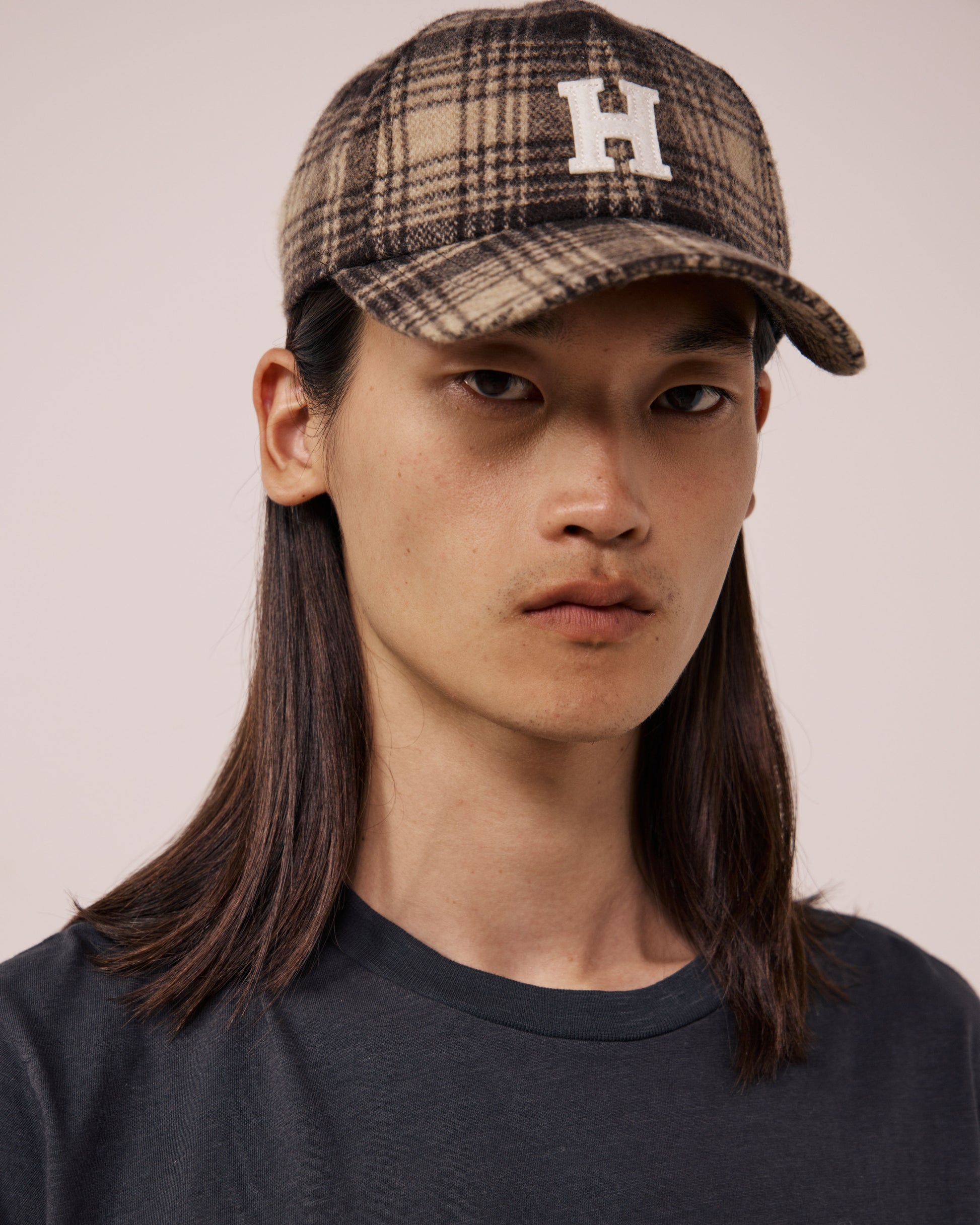 Casquette Homme en Laine à Chevrons Marron H