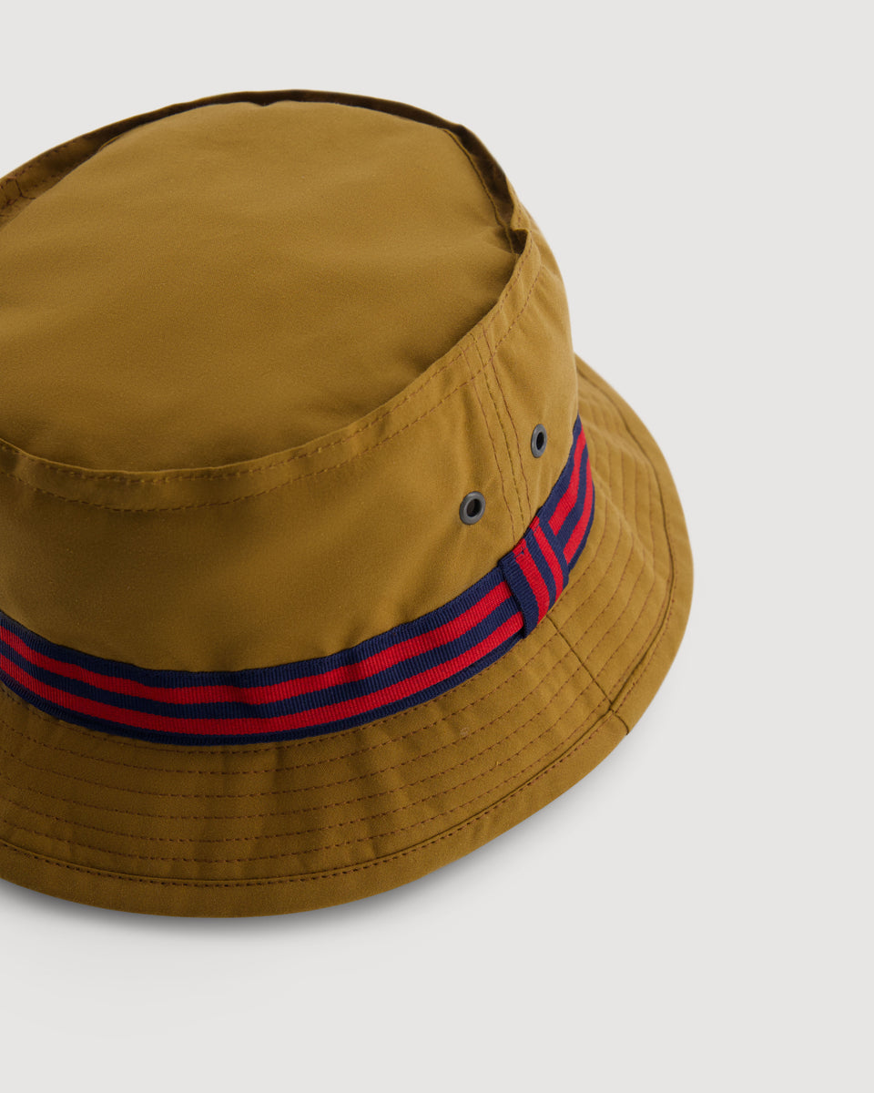 Chapeau Homme en Gabardine de Coton Camel Pork Pie - Image 3