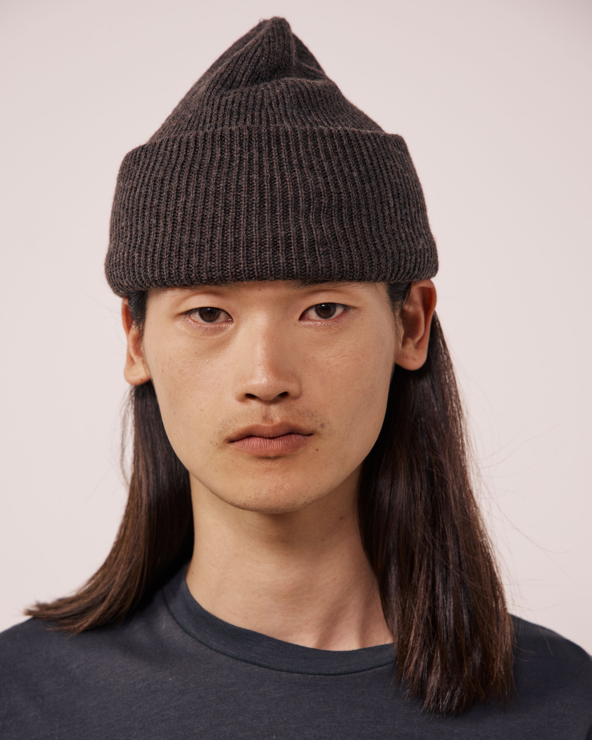 Bonnet Homme en Laine Mérinos Marron Seamless