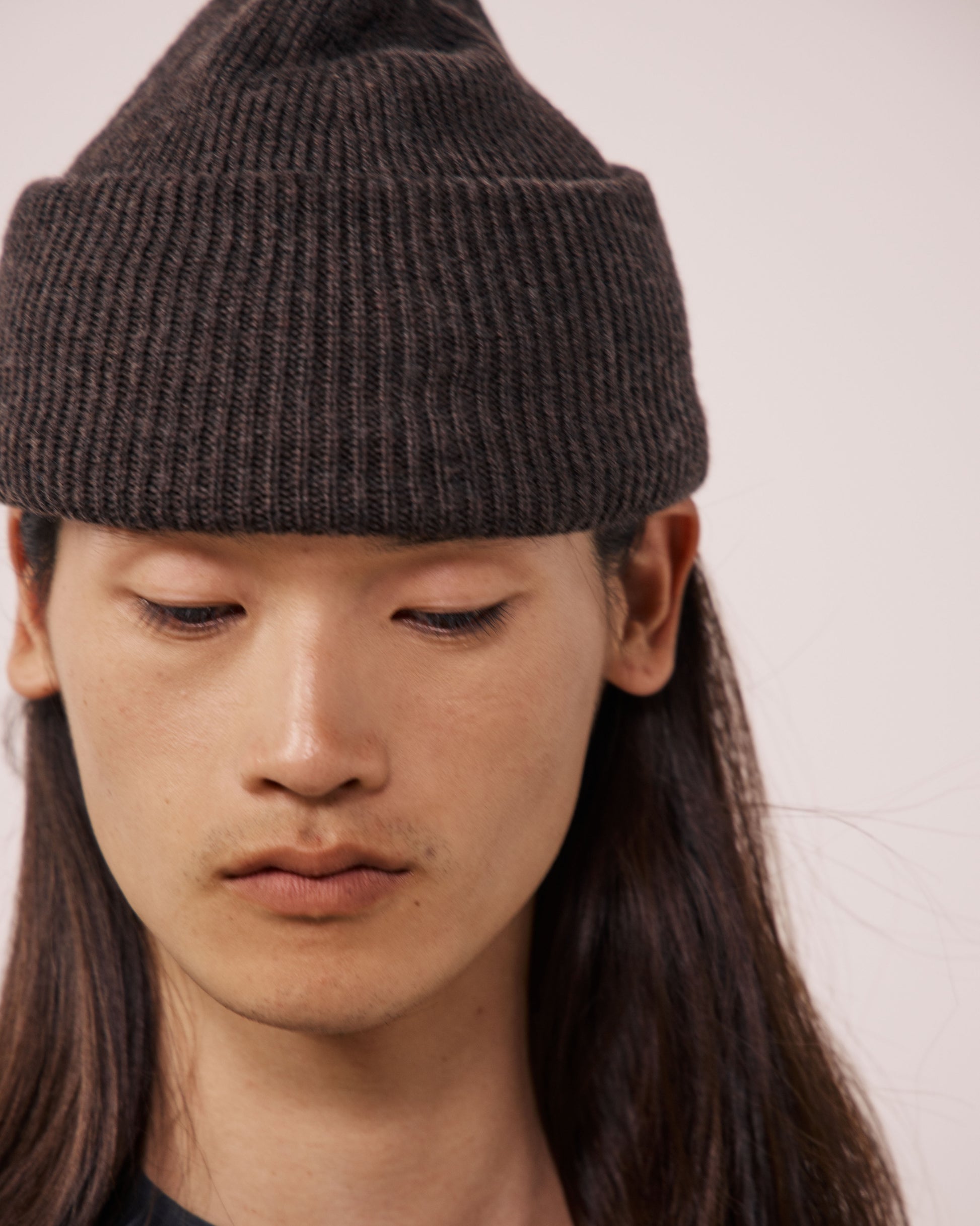 Bonnet Homme en Laine Mérinos Marron Seamless