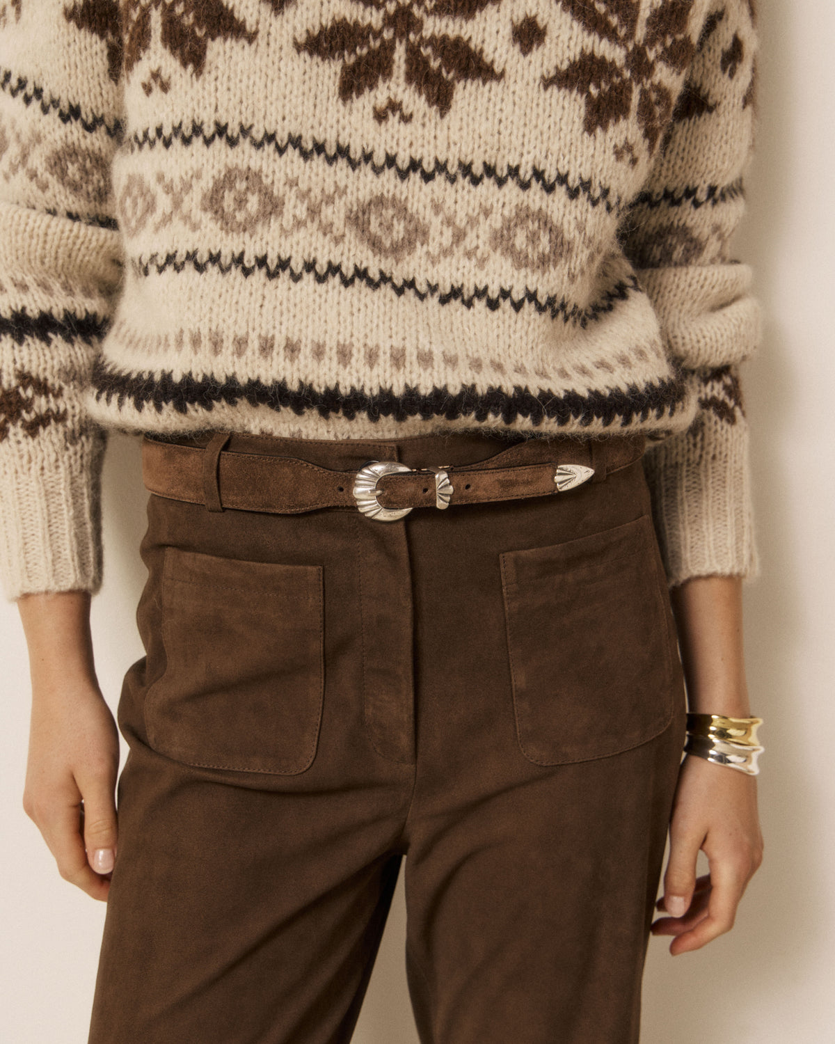 Ceinture Femme en Cuir Chocolat Alessandro