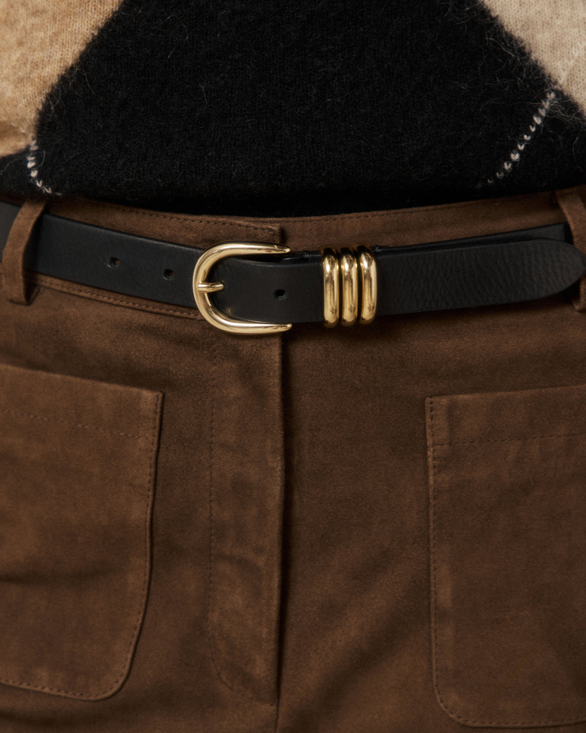 Ceinture Femme en Cuir Noir Akima