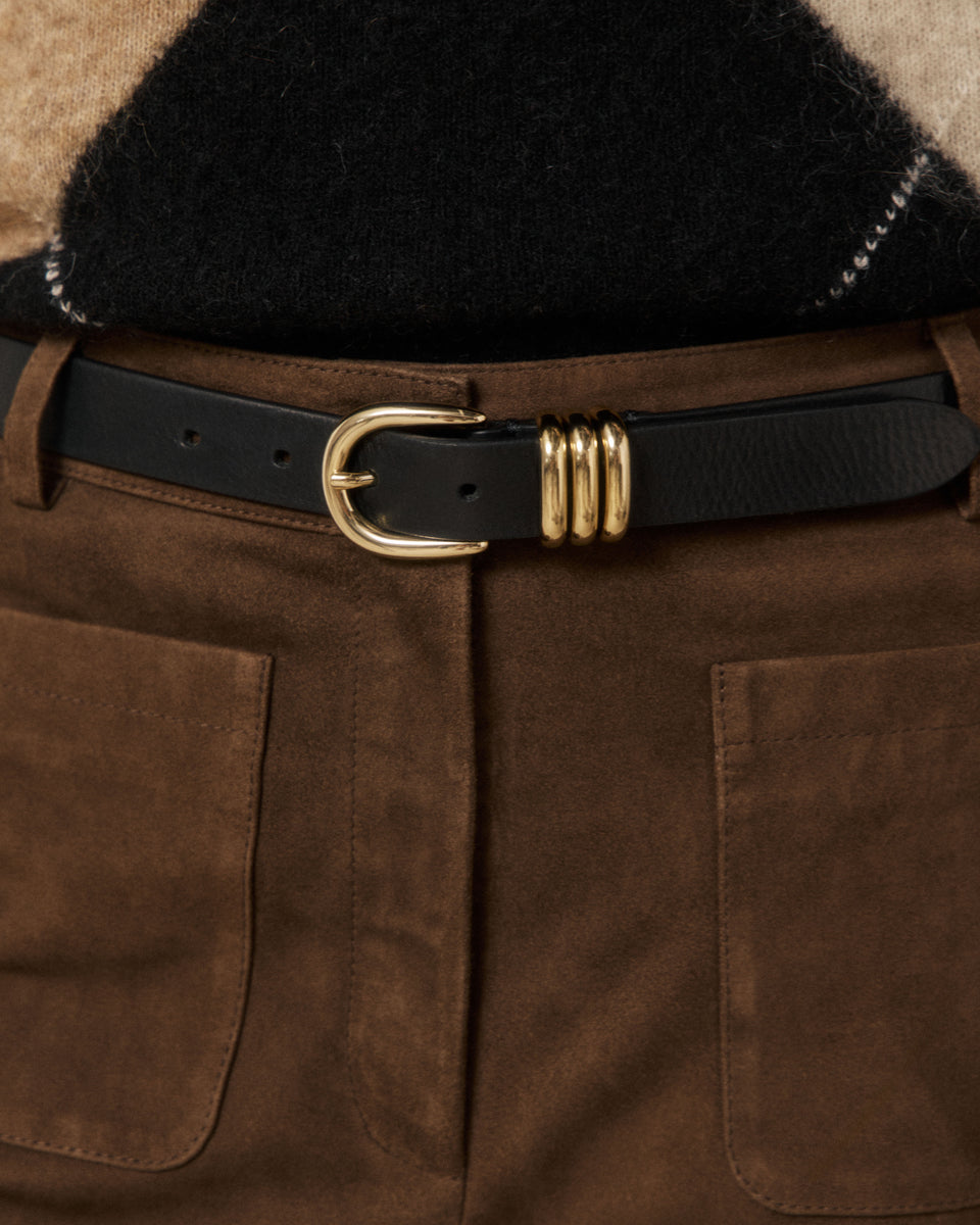 Cintura da donna in pelle nero Akima - Image 3