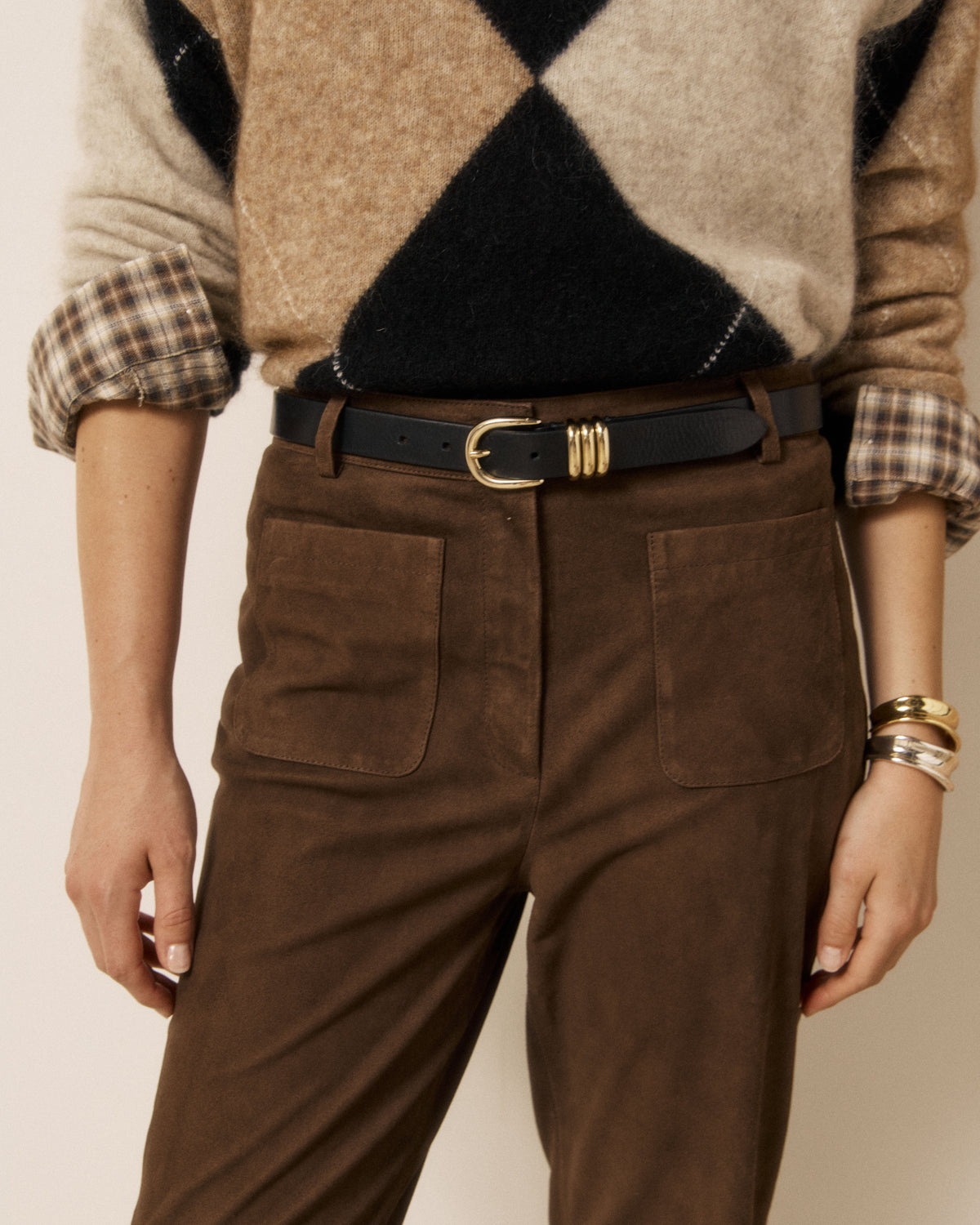 Ceinture Femme en Cuir Noir Akima