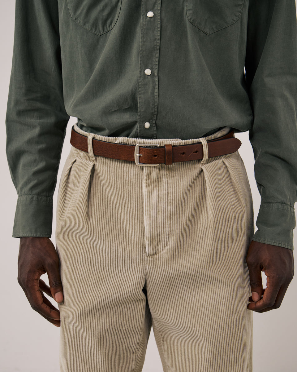 Ceinture Homme en Cuir Marron Austin - Image principale