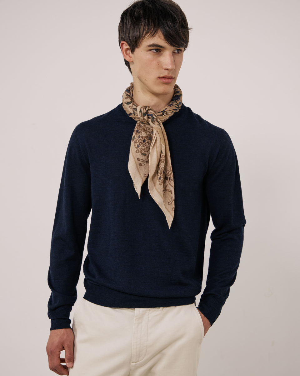 Echarpe Homme en Laine Beige Bandana - Image principale