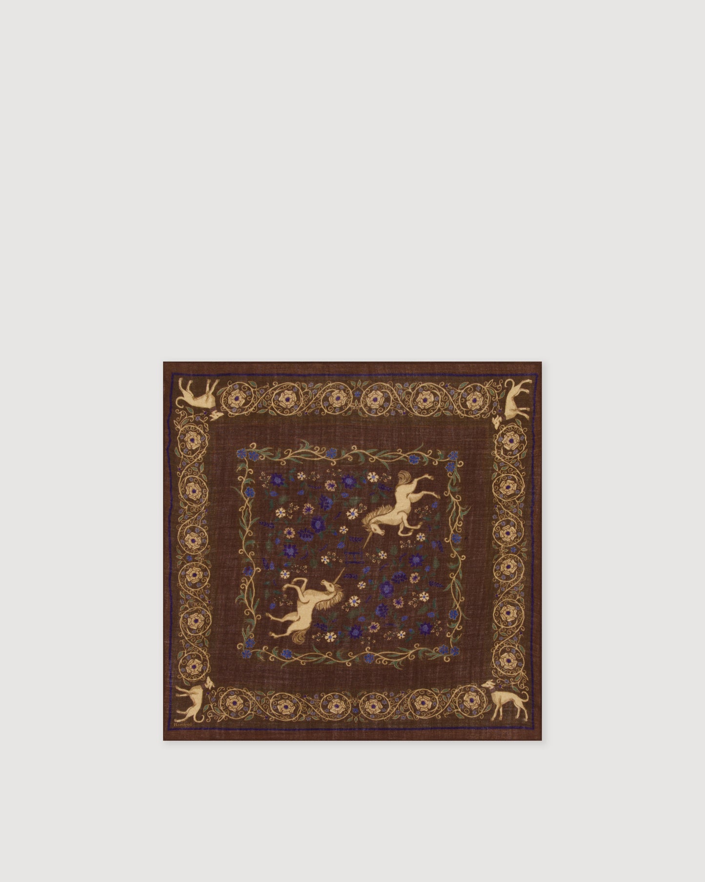 Echarpe Homme en Laine Marron Bandana